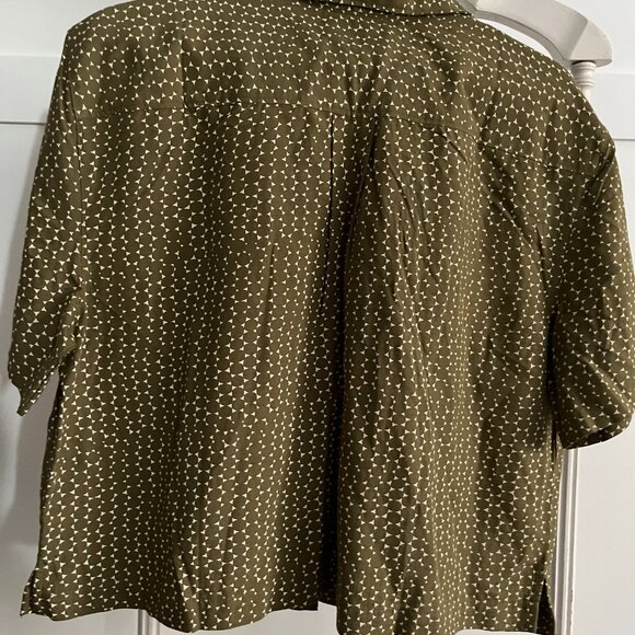 BNWT LEVIS Short-Sleeve Shirt circles allover (brown  / white) - M - Picture 3 of 4
